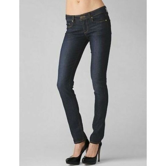 Sz 24 Womens Paige Stretch Skinny Skyline Jeans Mona Dark Wash GUC 5809 - Picture 1 of 9
